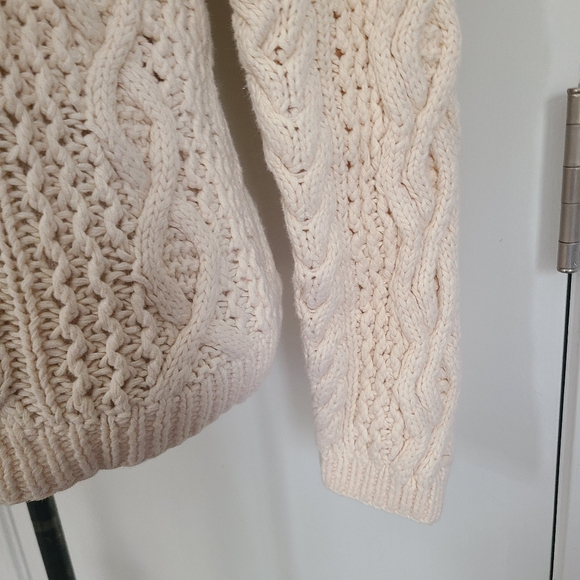 Vintage Yorkshire Knitting Co Sweater Women's Fishermans Cable Knit Turtleneck - Picture 4 of 12